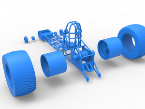 Pulling tractor chassis Scale 1 to 25 3D Baskı Modeli