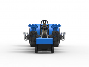 Pulling tractor with longitudinal V8 engines Scale 1 to 25 Modèles 3D en vedette