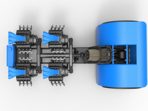 Pulling tractor with longitudinal V8 engines Scale 1 to 25 Modèles 3D en vedette