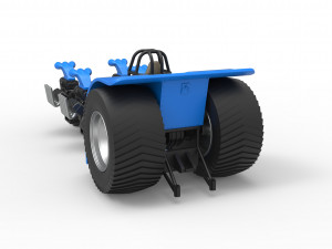 Pulling tractor with longitudinal V8 engines Scale 1 to 25 Modèles 3D en vedette