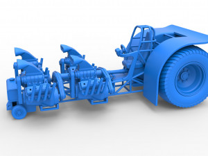Pulling tractor with longitudinal V8 engines Scale 1 to 25 Modèles 3D en vedette