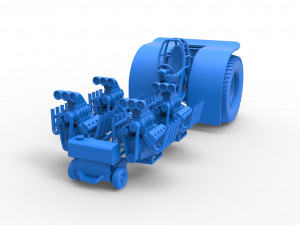 Pulling tractor with longitudinal V8 engines Scale 1 to 25 Modèles 3D en vedette