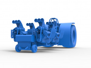 Pulling tractor with longitudinal V8 engines Scale 1 to 25 Modèles 3D en vedette