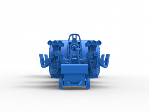 Pulling tractor with longitudinal V8 engines Scale 1 to 25 Modèles 3D en vedette