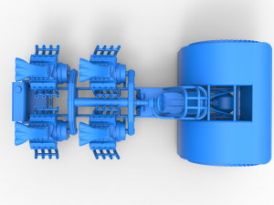 Pulling tractor with longitudinal V8 engines Scale 1 to 25 Modèles 3D en vedette