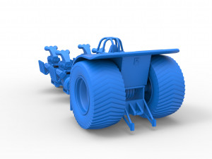Pulling tractor with longitudinal V8 engines Scale 1 to 25 Modèles 3D en vedette