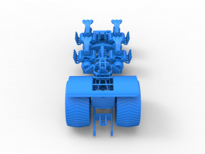 Pulling tractor with longitudinal V8 engines Scale 1 to 25 Modèles 3D en vedette