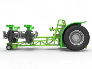 Pulling tractor with transverse V8 engines Scale 1 to 25 3D Print Model