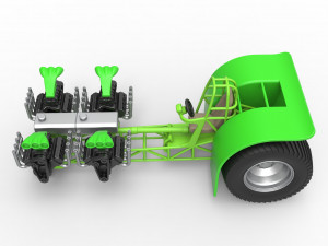Pulling tractor with transverse V8 engines Scale 1 to 25 3D-Druckmodell