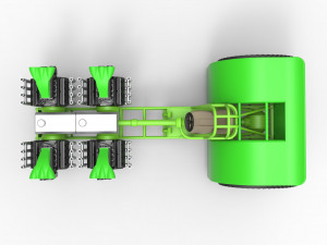 Pulling tractor with transverse V8 engines Scale 1 to 25 3D-Druckmodell