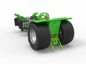 Pulling tractor with transverse V8 engines Scale 1 to 25 3D-Druckmodell