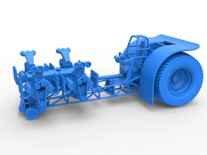 Pulling tractor with transverse V8 engines Scale 1 to 25 3D Print Model
