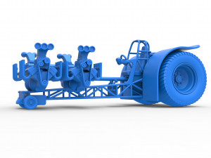 Pulling tractor with transverse V8 engines Scale 1 to 25 3D-Druckmodell