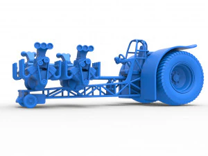 Pulling tractor with transverse V8 engines Scale 1 to 25 3D Print Model