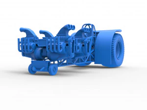 Pulling tractor with transverse V8 engines Scale 1 to 25 3D Print Model