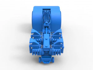 Pulling tractor with transverse V8 engines Scale 1 to 25 3D Print Model