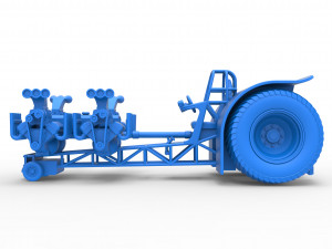 Pulling tractor with transverse V8 engines Scale 1 to 25 3D-Druckmodell