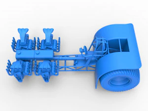 Pulling tractor with transverse V8 engines Scale 1 to 25 3D Print Model