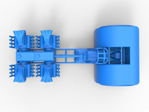 Pulling tractor with transverse V8 engines Scale 1 to 25 3D-Druckmodell