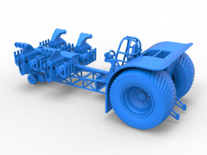 Pulling tractor with transverse V8 engines Scale 1 to 25 3D-Druckmodell