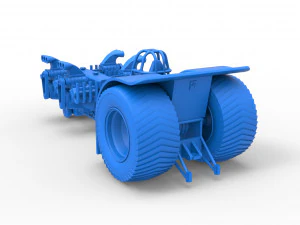Pulling tractor with transverse V8 engines Scale 1 to 25 3D Print Model