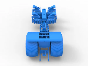 Pulling tractor with transverse V8 engines Scale 1 to 25 3D Print Model