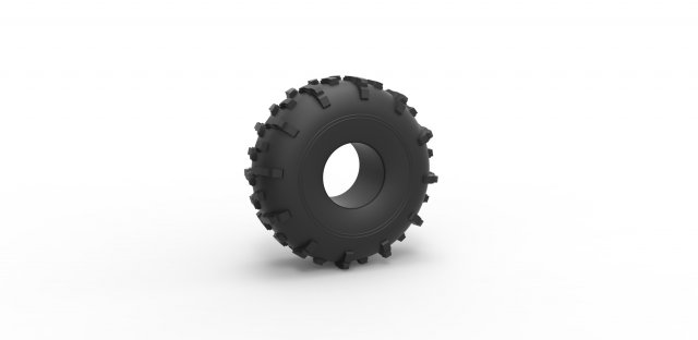 Dirt dragster rear tire 2 Scale 1 to 10 3D 打印模型 .c4d .max .obj .3ds .fbx .stl .blend