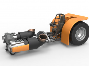 Pulling tractor with 2 jet engines Scale 1 to 25 Model do druku 3D