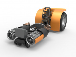 Pulling tractor with 2 jet engines Scale 1 to 25 3D 프린트 모델