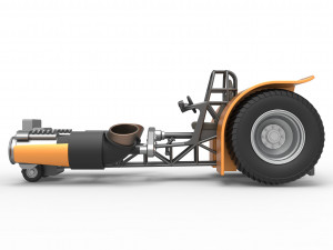 Pulling tractor with 2 jet engines Scale 1 to 25 3D 프린트 모델