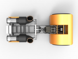 Pulling tractor with 2 jet engines Scale 1 to 25 3D 프린트 모델
