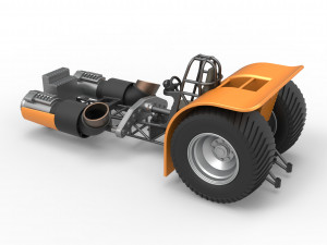 Pulling tractor with 2 jet engines Scale 1 to 25 3D 프린트 모델