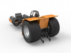 Pulling tractor with 2 jet engines Scale 1 to 25 3D 프린트 모델