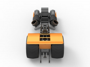 Pulling tractor with 2 jet engines Scale 1 to 25 3D 프린트 모델