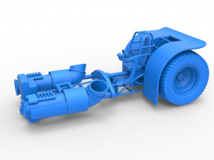 Pulling tractor with 2 jet engines Scale 1 to 25 3D 프린트 모델