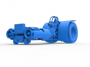 Pulling tractor with 2 jet engines Scale 1 to 25 3D 프린트 모델