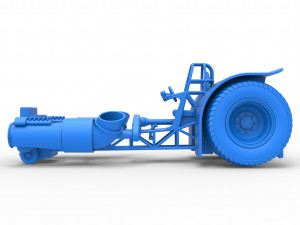 Pulling tractor with 2 jet engines Scale 1 to 25 3D 프린트 모델