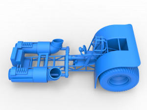 Pulling tractor with 2 jet engines Scale 1 to 25 3D 프린트 모델