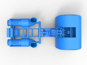 Pulling tractor with 2 jet engines Scale 1 to 25 3D 프린트 모델