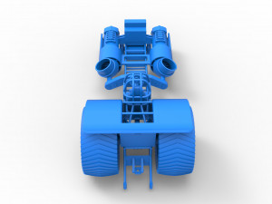Pulling tractor with 2 jet engines Scale 1 to 25 3D 프린트 모델