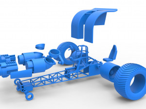 Pulling tractor with 2 jet engines Scale 1 to 25 3D 프린트 모델