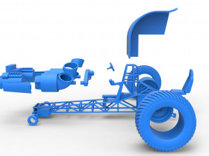 Pulling tractor with 2 jet engines Scale 1 to 25 3D 프린트 모델