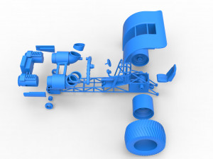Pulling tractor with 2 jet engines Scale 1 to 25 3D 프린트 모델