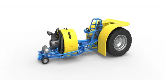 Pulling tractor with radial engine Scale 1 to 25 3D Print Model .c4d .max .obj .3ds .fbx .stl .blend 