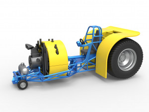 Pulling tractor with radial engine Scale 1 to 25 Modelo de Impressão 3D