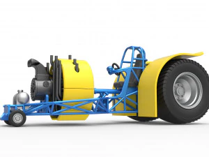 Pulling tractor with radial engine Scale 1 to 25 3D Print Model