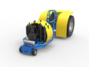 Pulling tractor with radial engine Scale 1 to 25 3D-printmodel