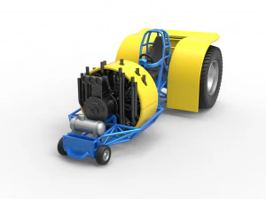 Pulling tractor with radial engine Scale 1 to 25 3D Print Model