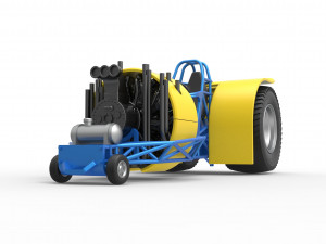 Pulling tractor with radial engine Scale 1 to 25 3D-printmodel