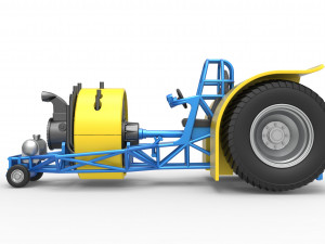 Pulling tractor with radial engine Scale 1 to 25 3D-printmodel